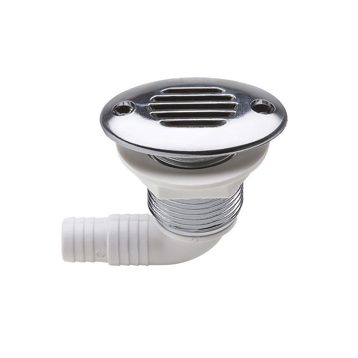 EVENT OVALE PLASTIQUE CHROME COUDE Ø17/19MM