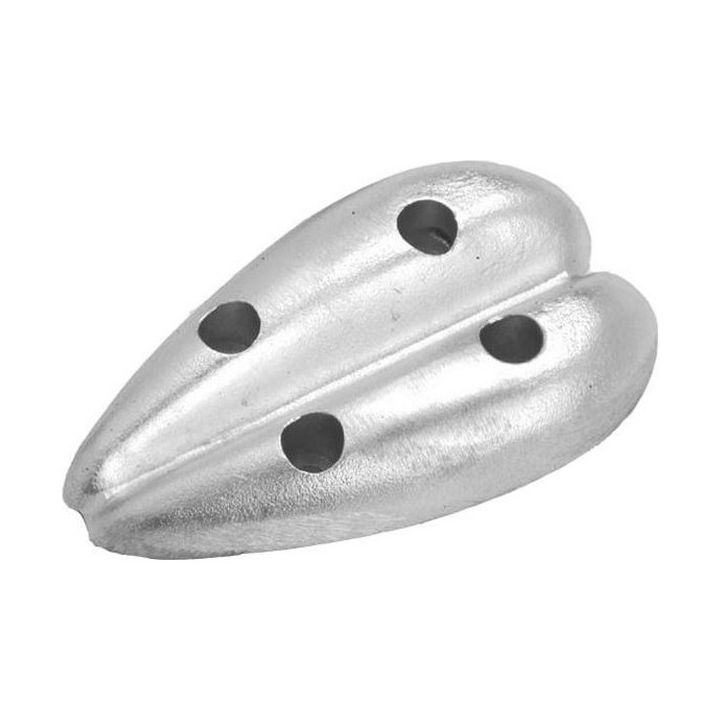 ANODE ZINC - PLAQUE PROFILEE CŒUR L112MM ENTRAXE 40MM 0.46KG