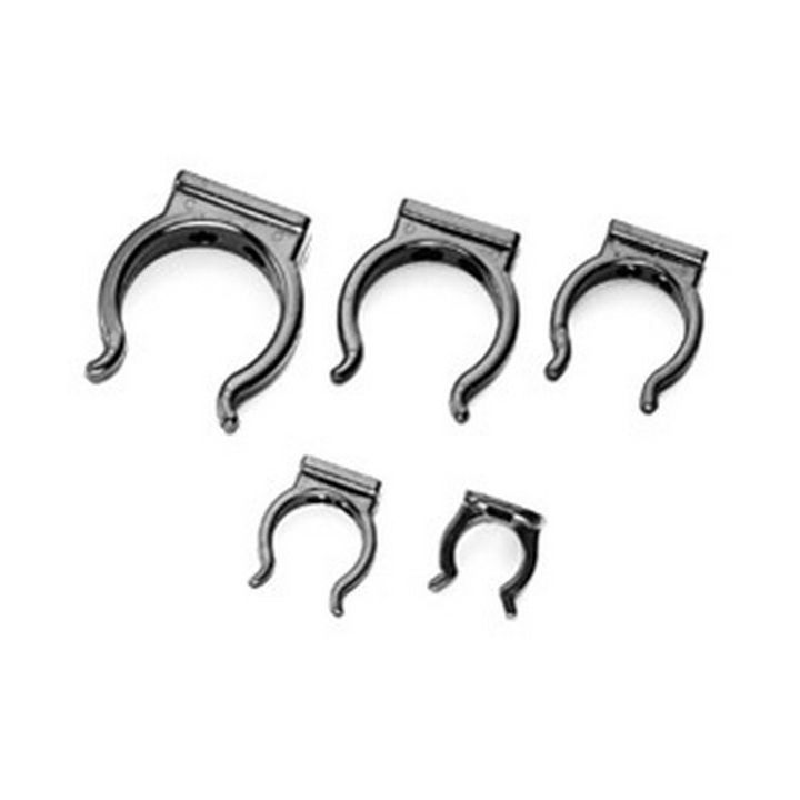 PINCE SUPPORT PLASTIQUE NOIRE Ø19MM (x5)