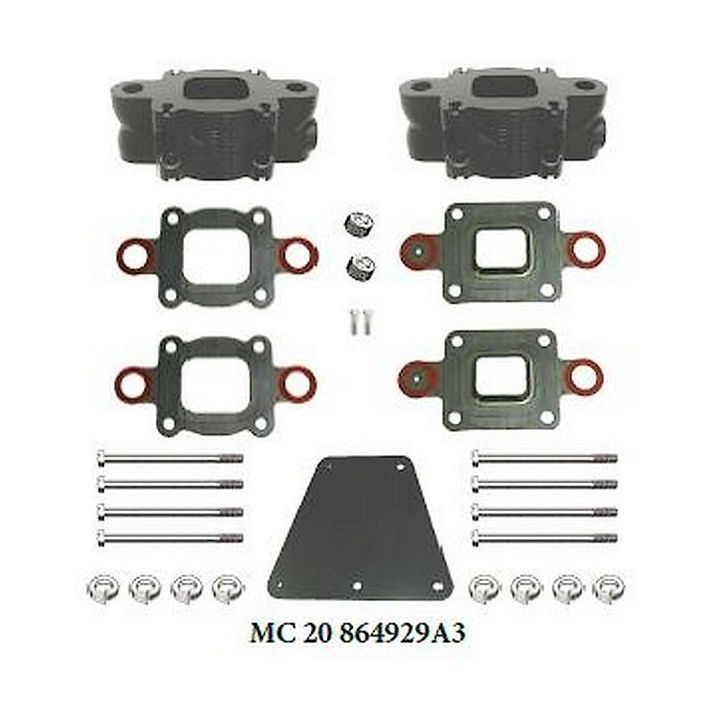 KIT REHAUSSES 75MM POUR COUDE D'ECHAPPEMENT MERCRUISER V6/V8 MPI