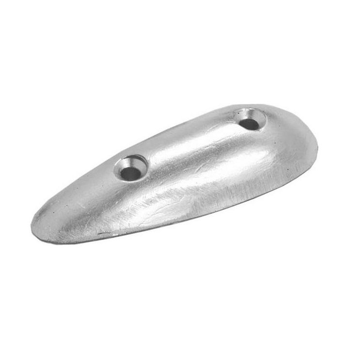 ANODE ZINC - PLAQUE PROFILEE OVALE 117x43x20MM ENTRAXE 50MM 0.33KG