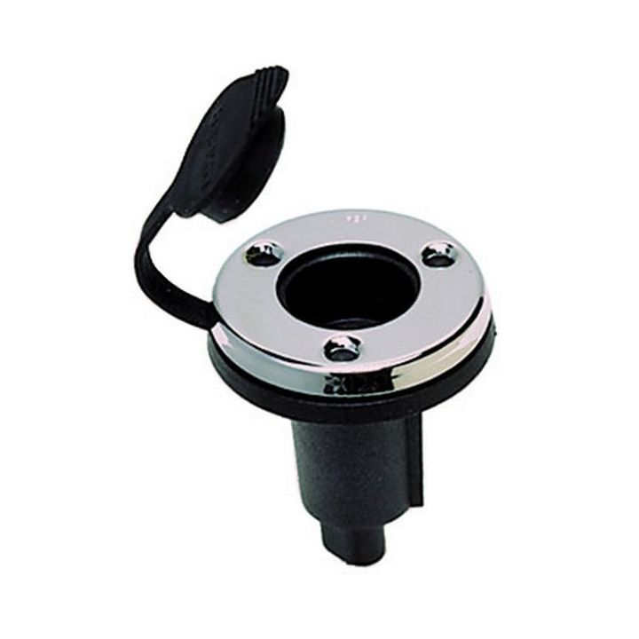 BASE 2P CHROME POUR FEU AMOVIBLE Ø55MM