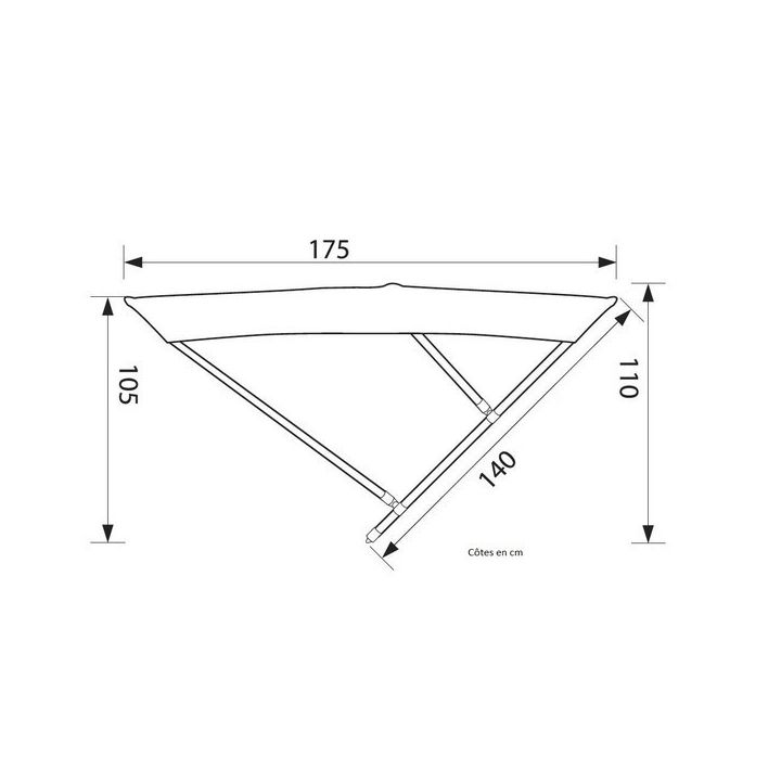 SUN TOP BIMINI 3 ARC. 200x110x175CM BLANC