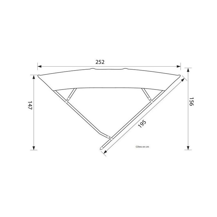 SUN TOP BIMINI SIXTY 4 ARC. 270x156x252CM BLEU MARINE