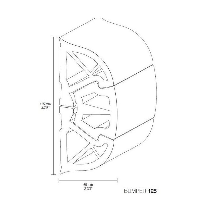 BUMPER 125 NOIR - BASE 125x60MM - BOBINE 12M