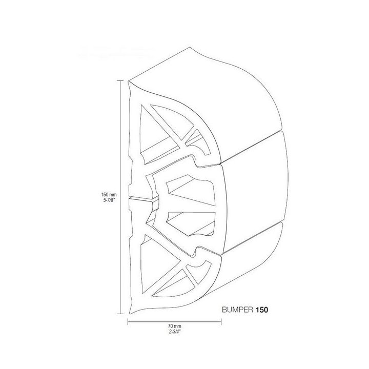 BUMPER 150 NOIR - BASE 150x70MM - BOBINE 12M