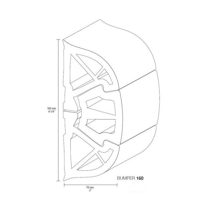 BUMPER 160 NOIR - BASE 160x75MM - BOBINE 12M