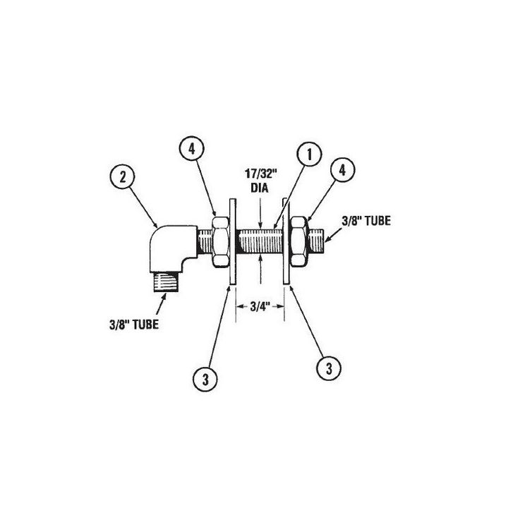 KIT PASSE CLOISON 20MM RACCORD 3/8"