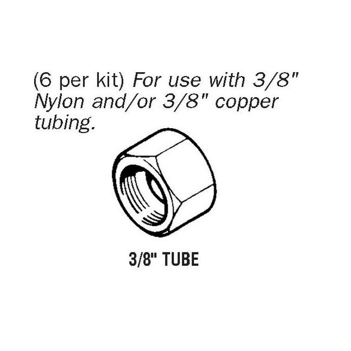 ECROU OLIVE 1/4"NPTx3/8" (x6)