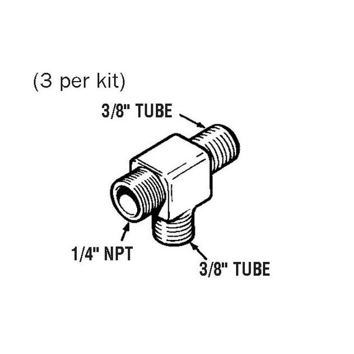 TE 1/4"NPTx3/8"x3/8" (x3)