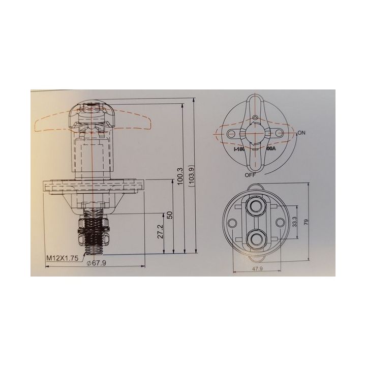 COUPE BATTERIE ROUGE 150A UNIPOLAIRE - (FE-A3605-1)