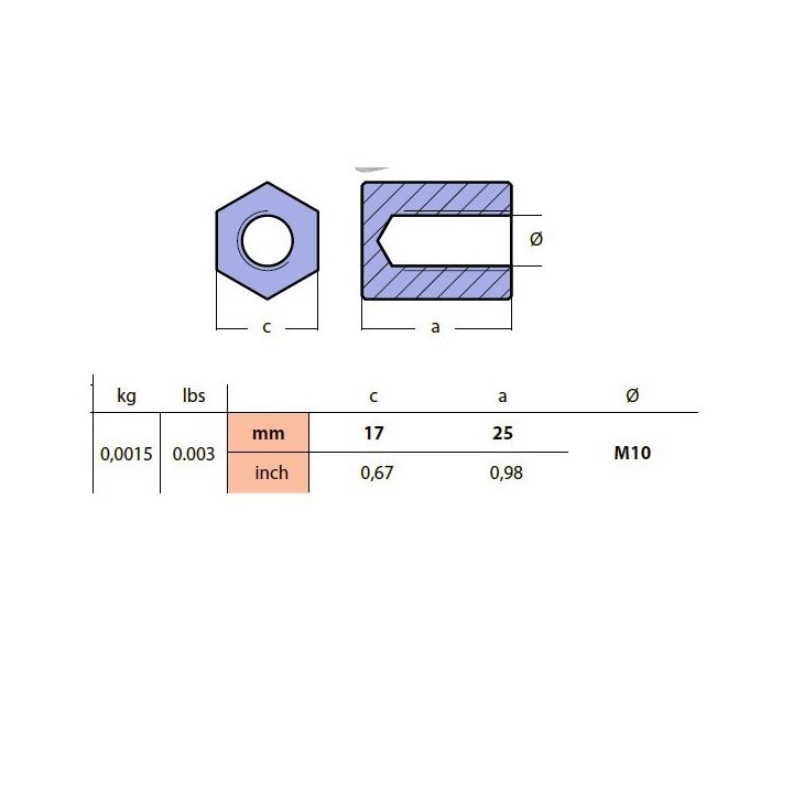 ANODE ARBRE TORQEEDO