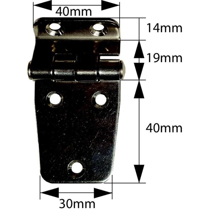 CHARNIERE INOX COUDEE 63.5x38MM