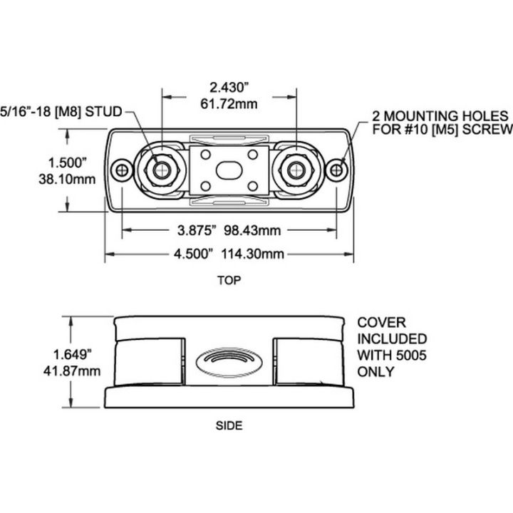 PORTE FUSE 35-300A 114x38x42MM