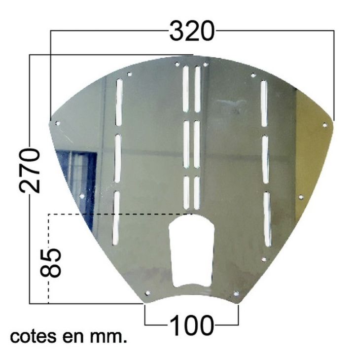 PROTECTEUR D'ETRAVE INOX - 320x270MM